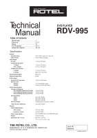 Rotel RDV-995 - Technical manual 